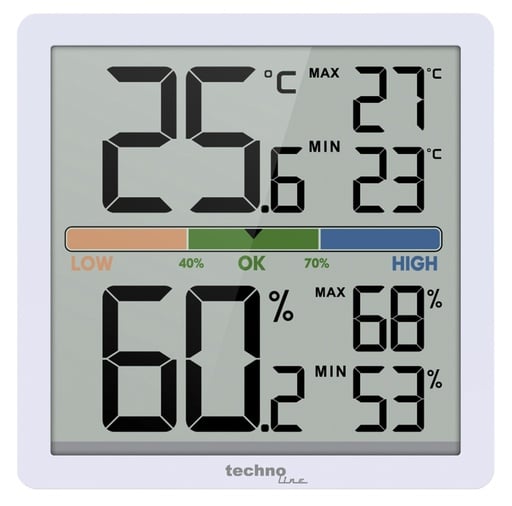 "WS9472 Digitales Thermo-Hygrometer mit Komfortanzeige, Innenthermometer & Hygrometer, MIN/MAX-Speicher, Hintergrundbeleuchtung, Magnet, Standfuß & Wandaufhängung image"