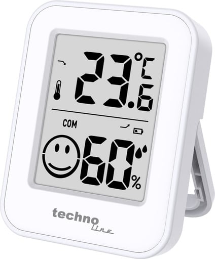 "WS9417 Raumklimastation Thermo-Hygrometer – digitales Innenraum Klima-Messgerät für Temperatur und Luftfeuchtigkeit, Komfortanzeige, Trendanzeige, MIN/MAX-Werte, Aufstellung, Magnethalterung, weiß image"