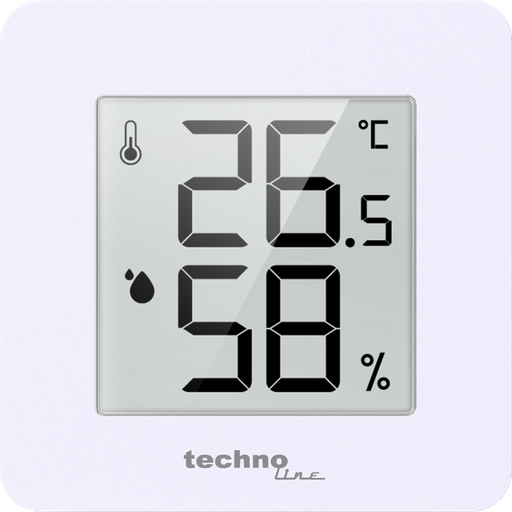 "WS9475 Thermometer, Hygrometer, extra klein, e-paper- Display, Magnethalterung, umschaltbar ins Negativ-Display image"