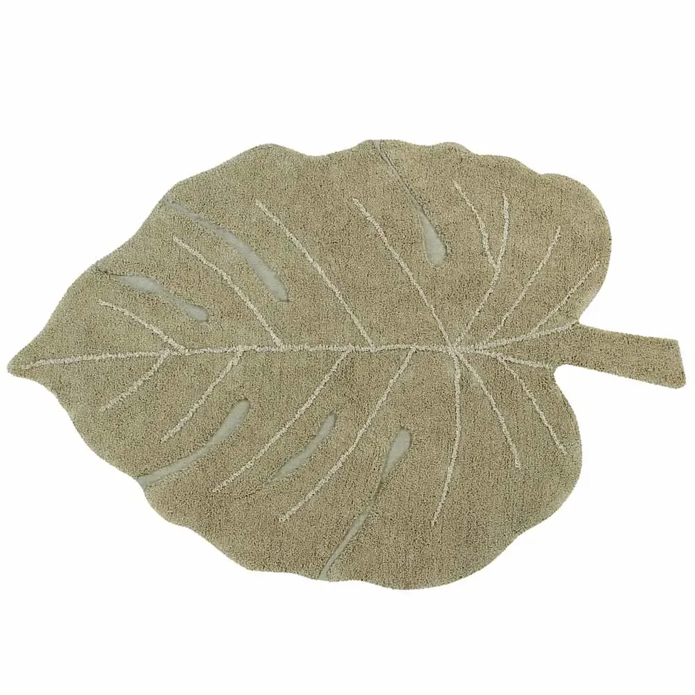 "Lorena Canals Teppich Blatt "Monstera" oliv image"