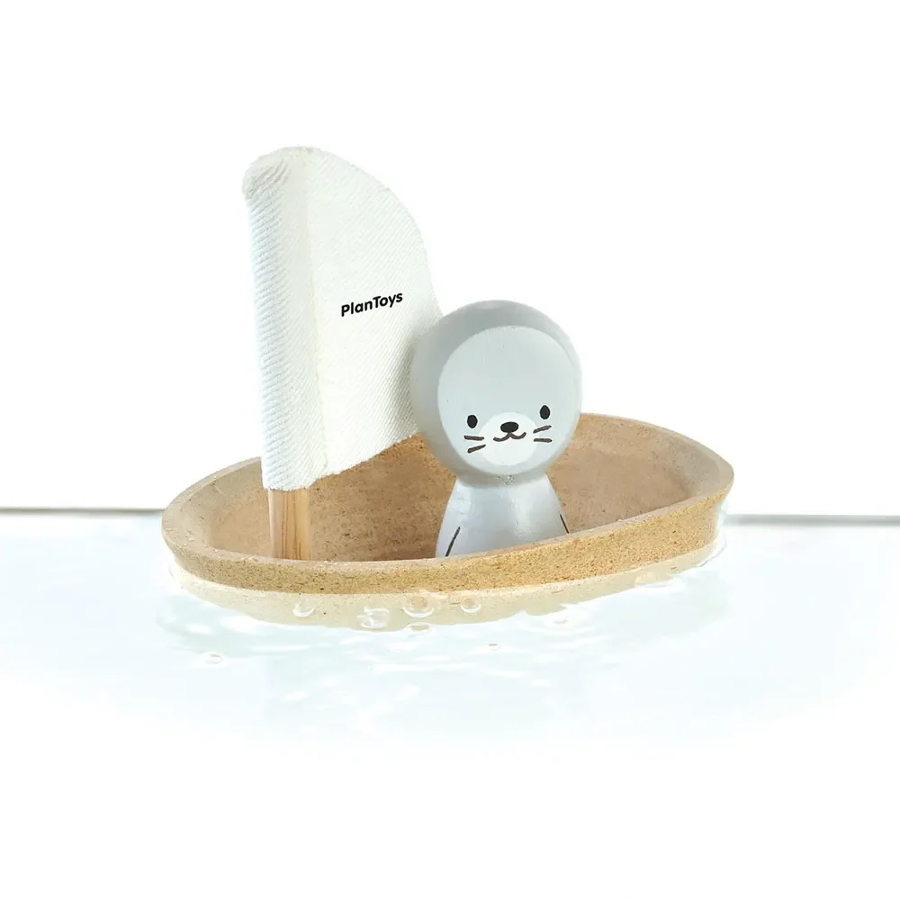 "Plan Toys Badewannen-Boot natur Seehund image"