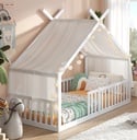 Alavya Home Bodenbett DREAM 80x160 cm Buche - Weiß