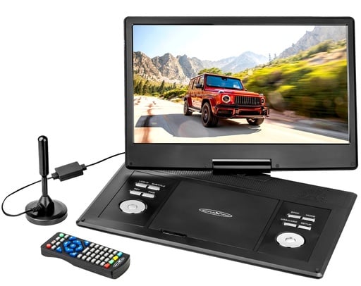 "Portabler 14" LCD-Bildschirm mit DVD-Player und DVB-T2 HD Tuner und Gaming Funktion image"