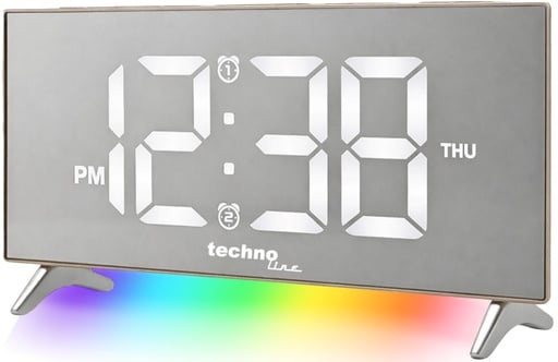 "WT461 Radio Alarm Clock with FM Radio, 2 Alarm Times and Mood Light image"