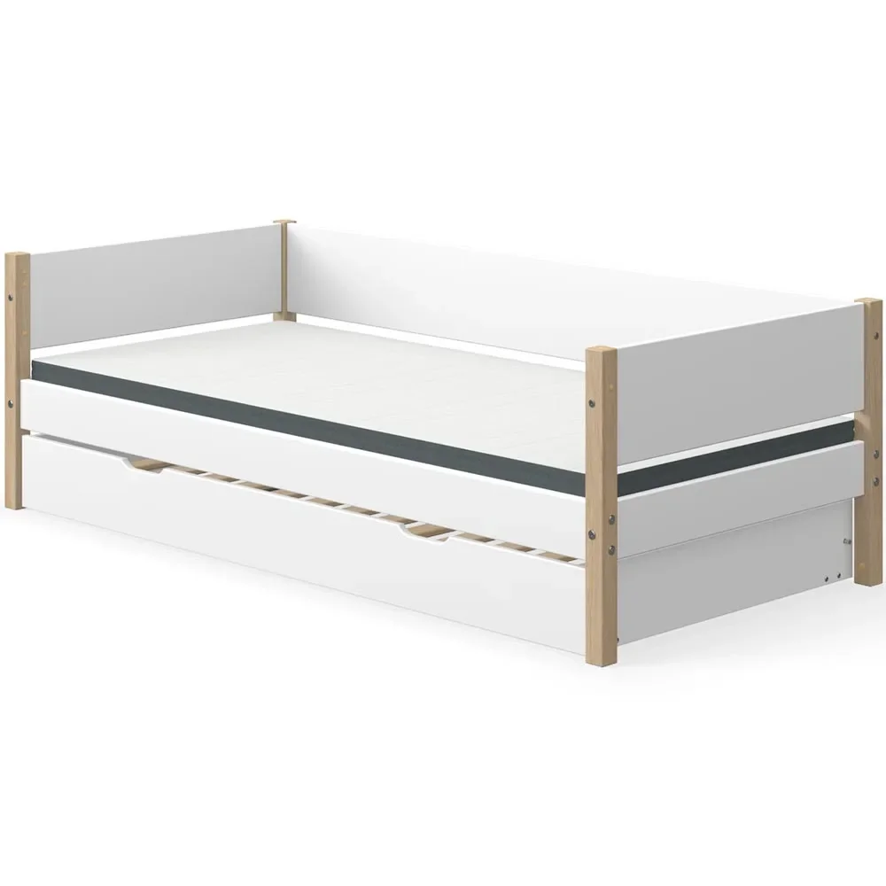 "Flexa Nor Sofabett mit Gästebett weiß / Eiche image"