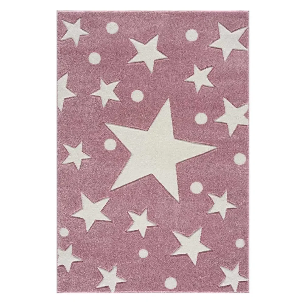 "Livone Teppich Estrella Stern & Konfetti rosa, Teppichgrösse: 120 x 180 cm image"
