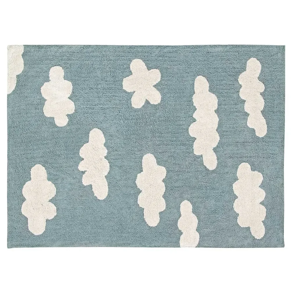 "Lorena Canals Teppich Wolken rauchblau image"