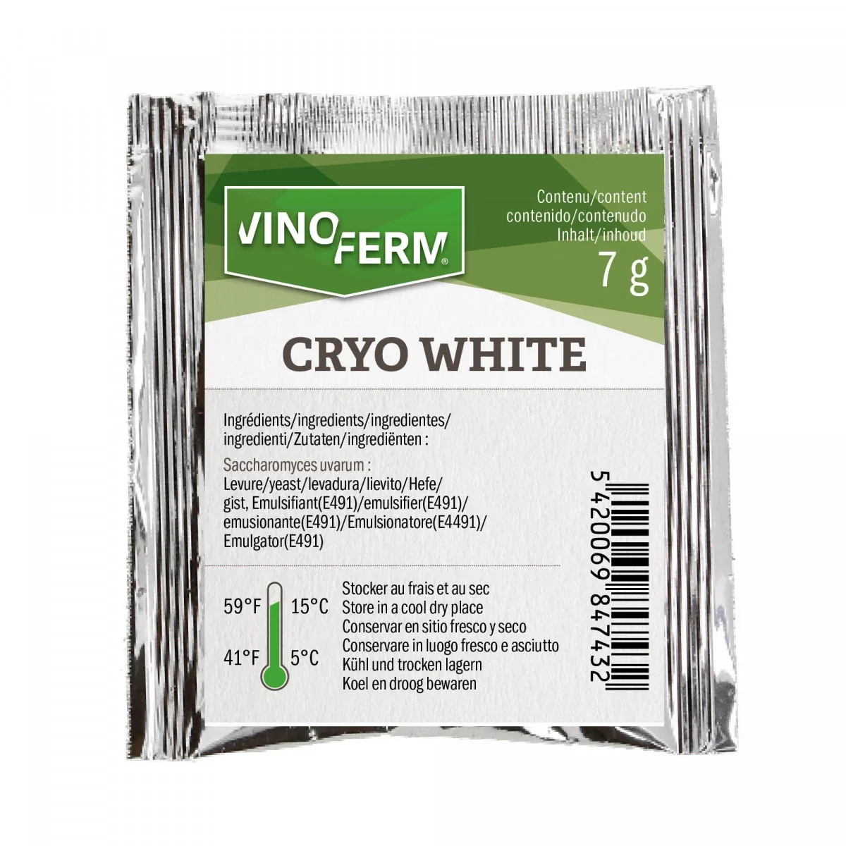 "Weinhefe, Trockenhefe Wein - Vinoferm, Cryo White, 7g image"