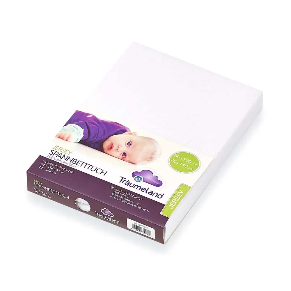 "Träumeland Spannbettlaken Babybett Jersey weiss image"