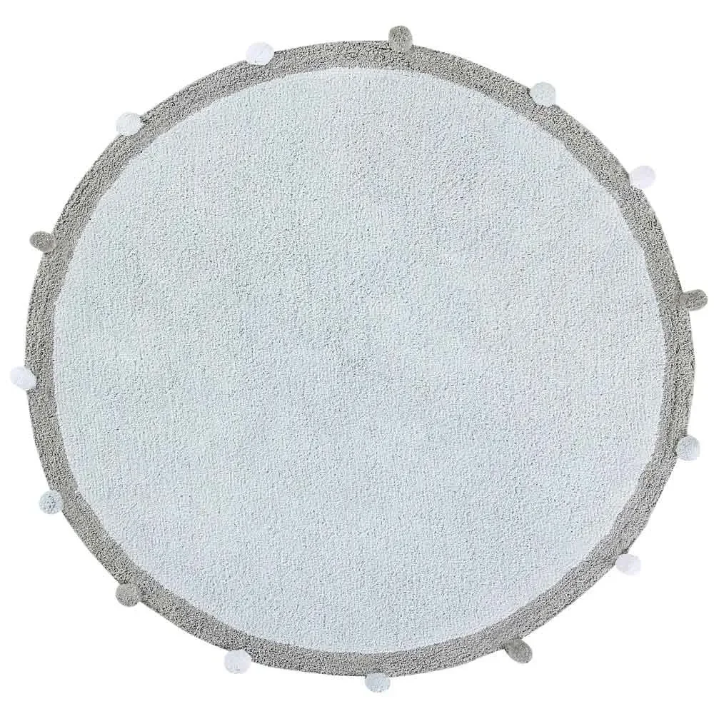 Lorena Canals Teppich rund Baumwolle Bubbly blau