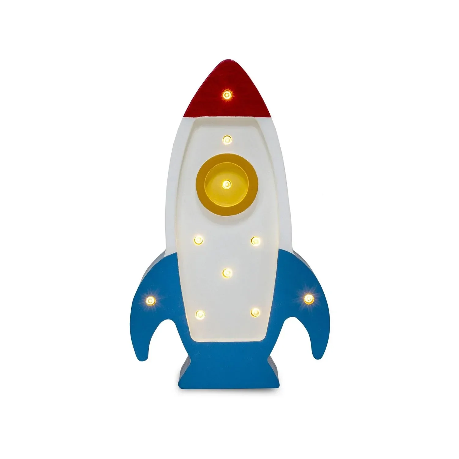 "Little Lights Nachtlicht Kinder, Nachtlampe Mini-Raketenschiff - 100% Kiefernholz natur, Farbe: Galaktisch weiß image"
