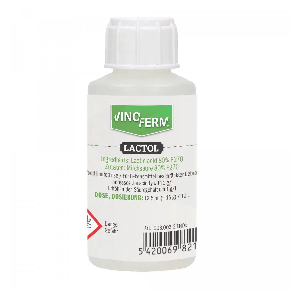 "Milchsäure 80% - VINOFERM Lactol 100ml ENDE image"