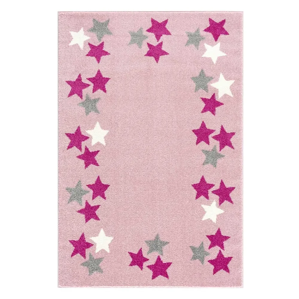 "Livone Teppich Sternenband rosa grau, Teppichgrösse: 120 x 180 cm image"