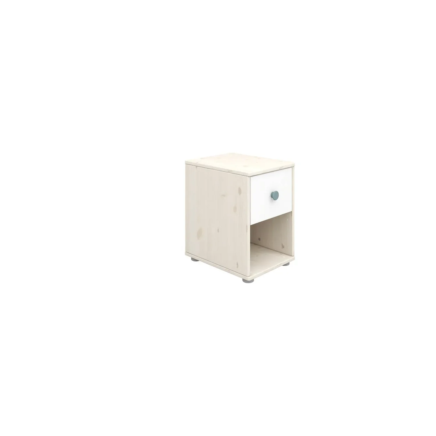 "Flexa Kommode - Classic, mit 1 Schublade, 36x51,8 cm, Farbe: Weiß gekalkt / Weiß / Türkis image"