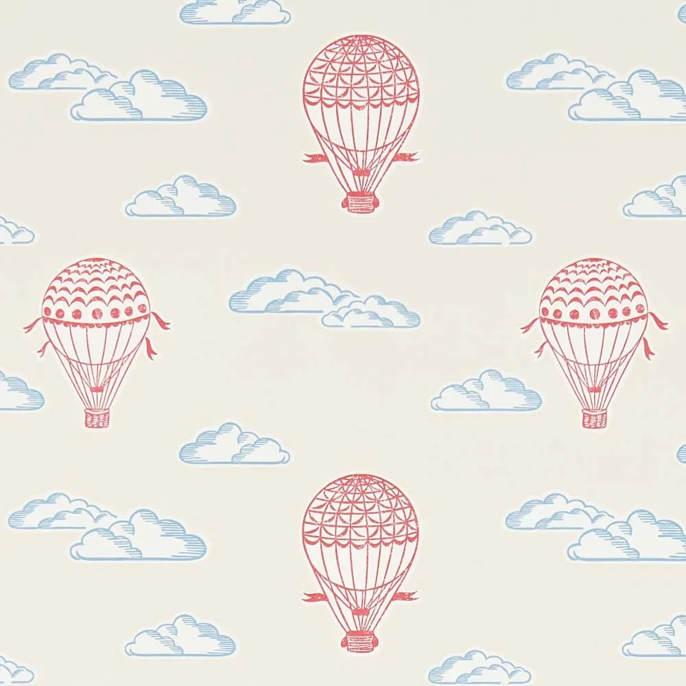 Little Sanderson Abracazoo Tapete Heissluft Ballons beige rot blau
