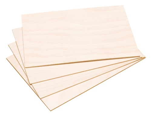 "4 Laubsägeplatten DIN A4 aus Pappelsperrholz, 3 mm stark, unbedruckt image"