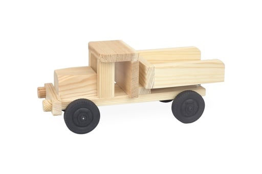 "Holzbau-Set Kipplaster mit ausklappbarem Kipper zum Bemalen, ca. 24 x 10 cm image"