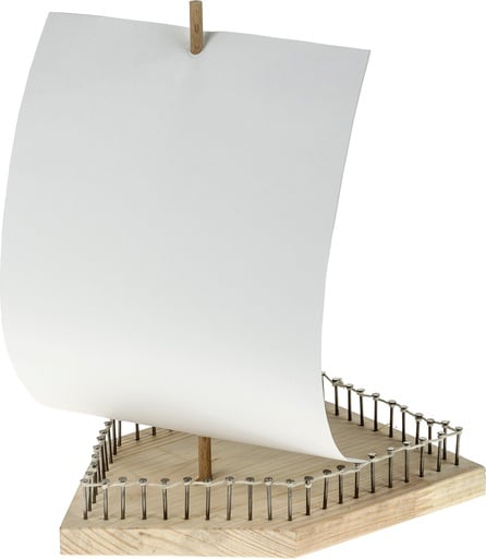 "Holzbau-Set Schiff zum Selbermachen, schwimmfähig, 25 cm hoch, mit Papiersegel image"