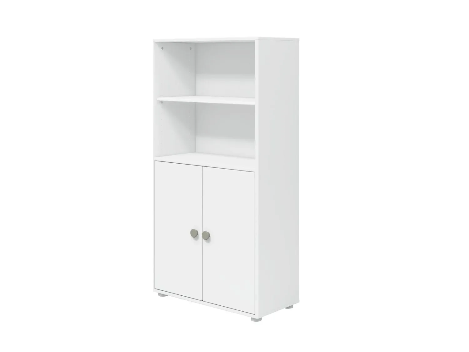 "FLEXA Bücherregal, Bücherwand - Midi, 2 Türen, 72 cm x 138 cm, Farbe: Weiß/Naturgrün image"