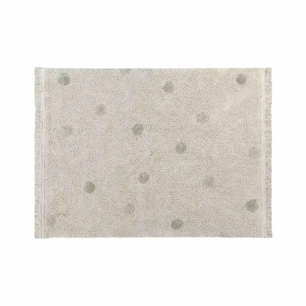 "Lorena Canals waschbarer Teppich "Hippy Dots" oliv image"
