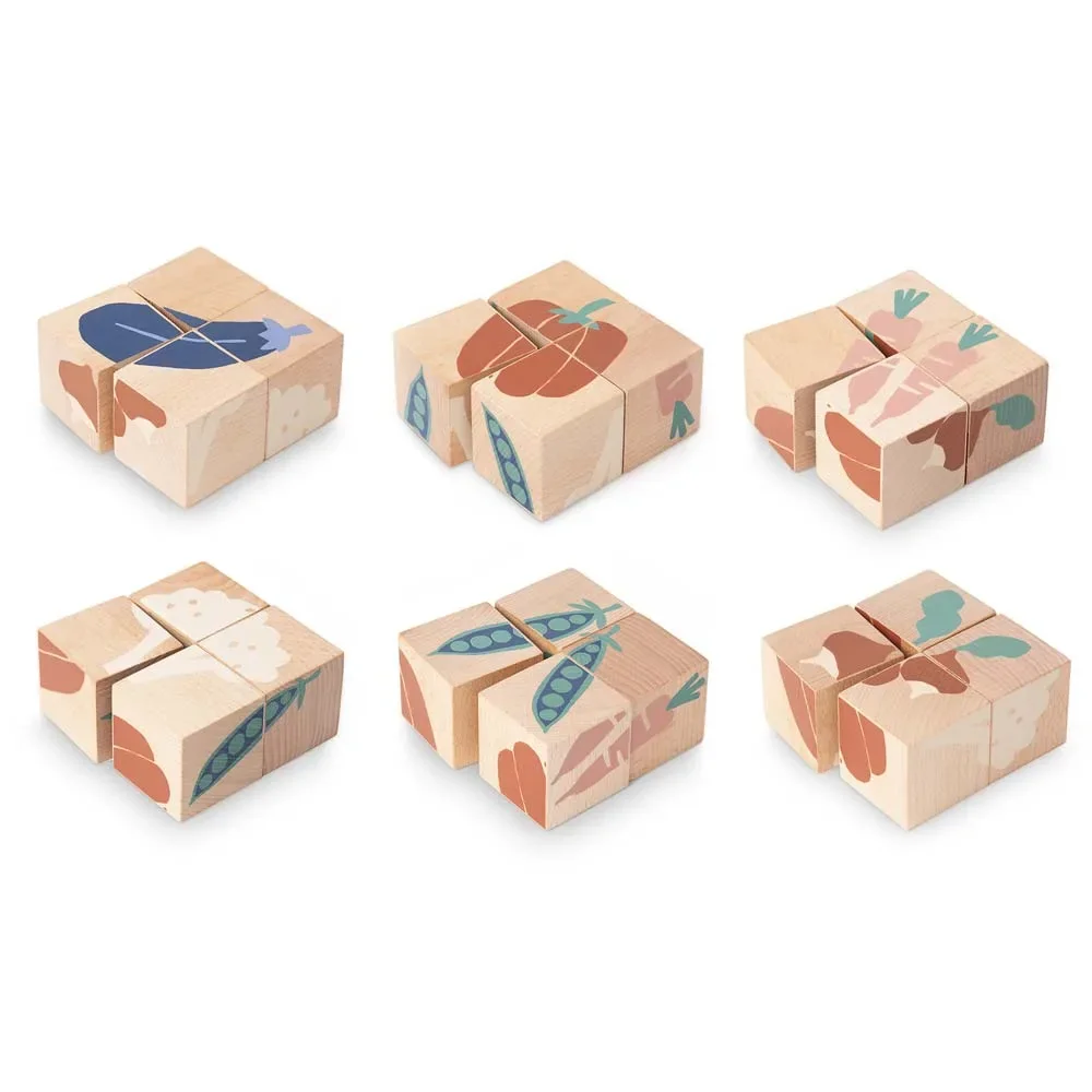 "Nobodinoz Holzklötze / Puzzle Gemüse image"