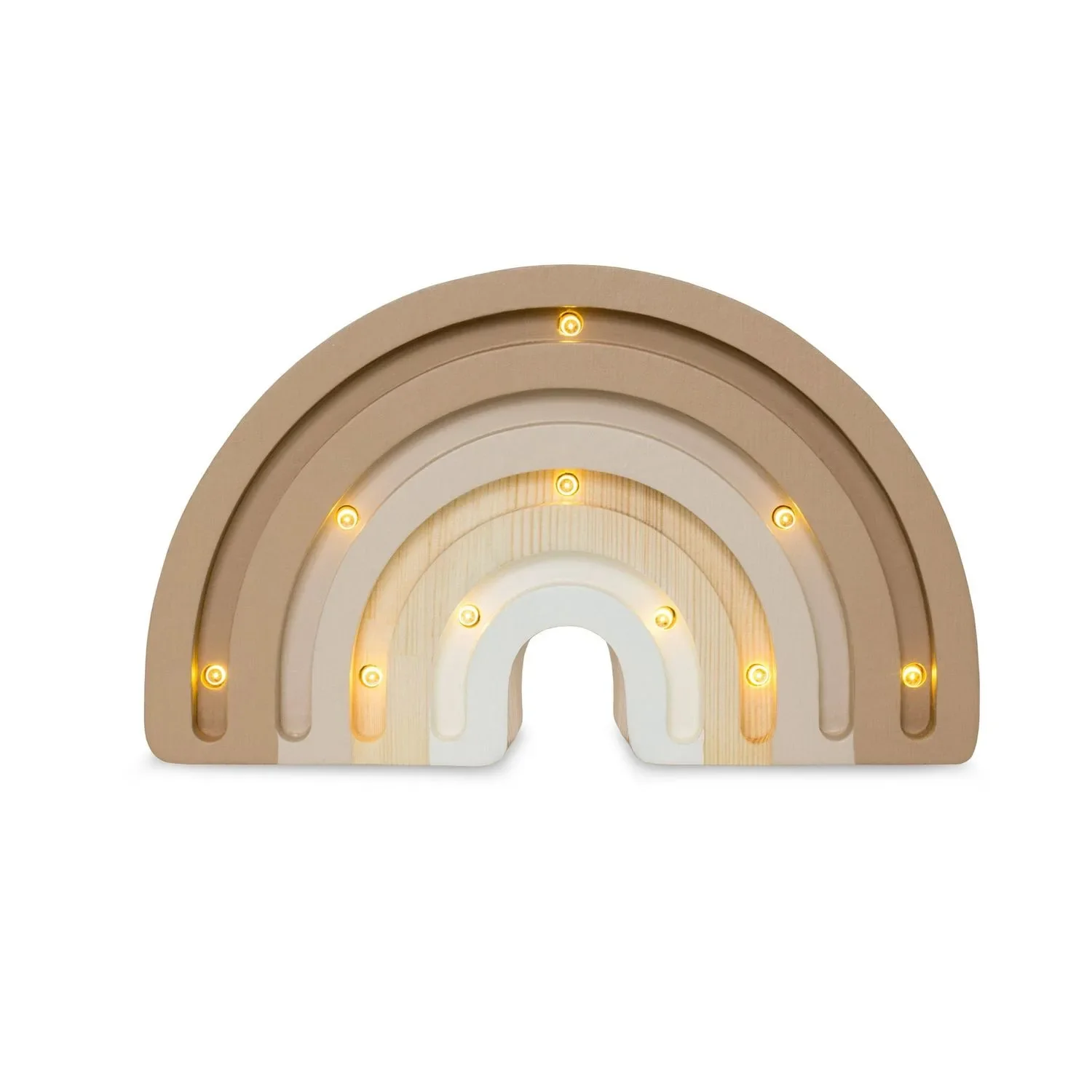 "Little Lights Nachtlicht Kinder, Nachtlampe Mini-Regenbogen - 100% Kiefernholz natur, Farbe: Cappuccino image"