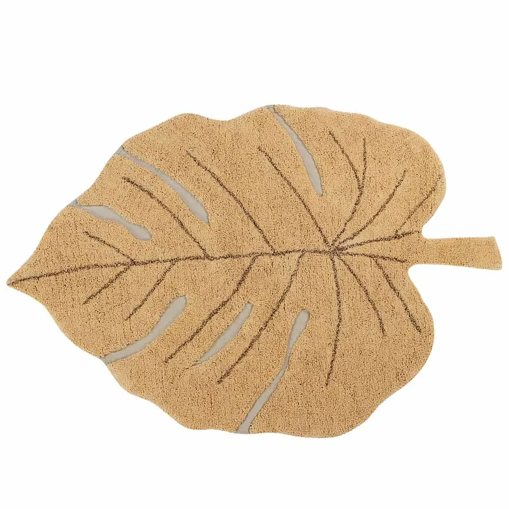 "Lorena Canals Teppich Blatt "Monstera" honig gelb image"