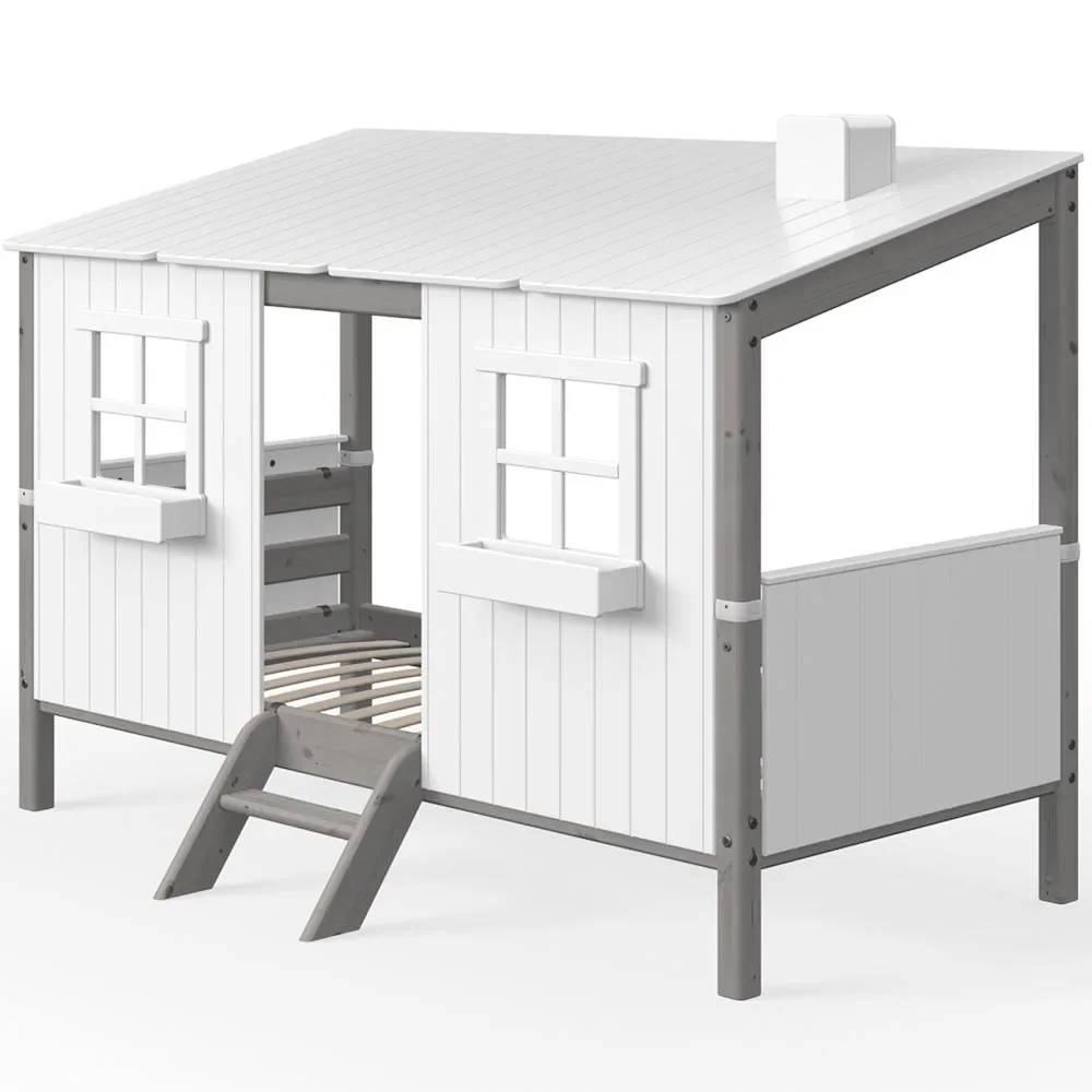 "Flexa Einzelbett Haus weiss grau image"
