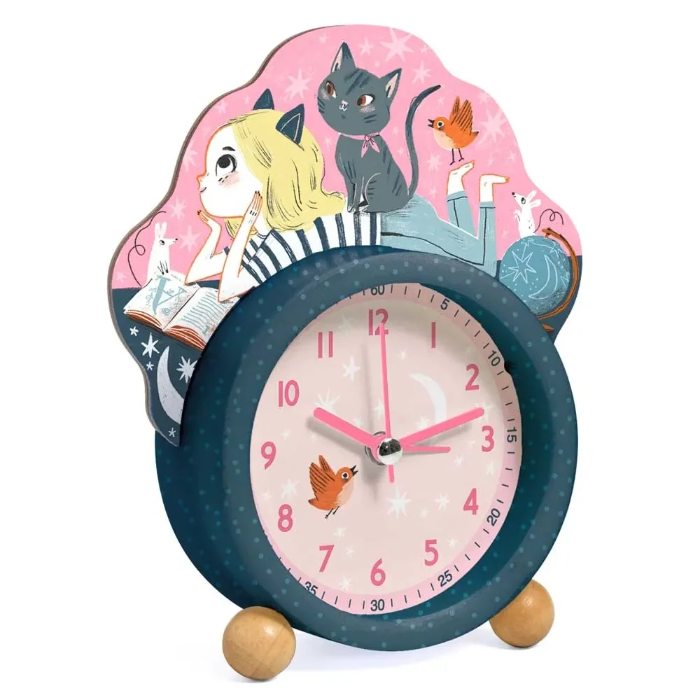"Djeco Kinderwecker Mädchen mit Katze image"