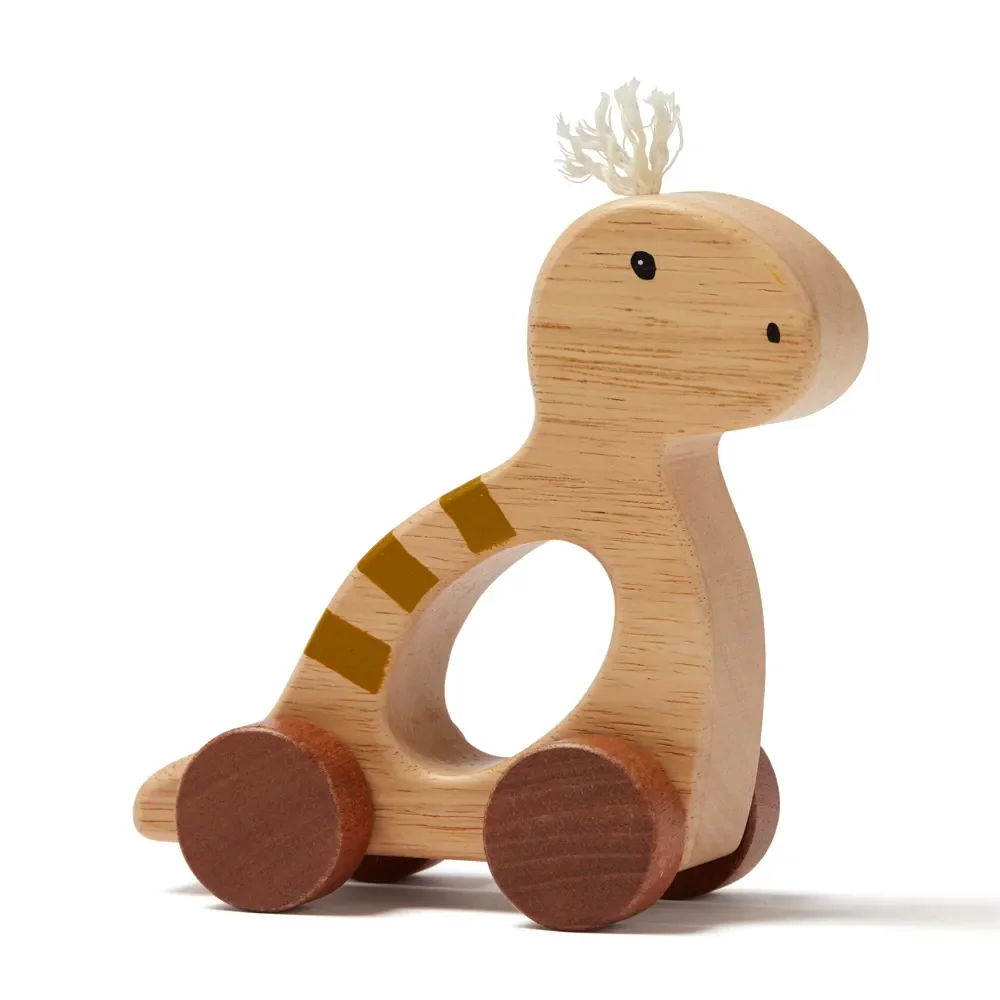 "Kids Concept Baby Spielzeug  Schiebefigur Dino Holz natur image"