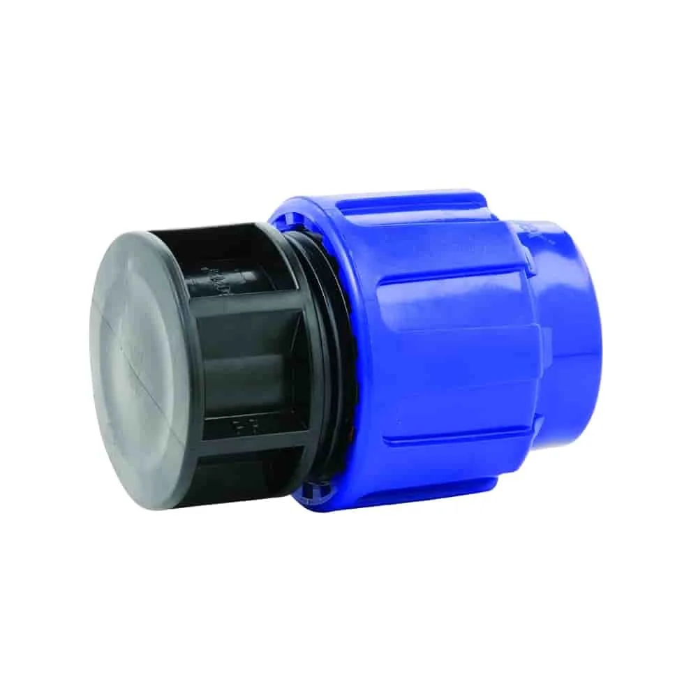 "PE Rohr Verschraubung, Endkappe 25mm, Klemmfitting, Trinkwasser, PP/PE image"