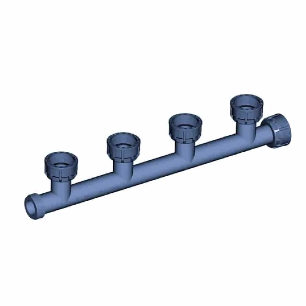 "PVC Verteiler, Rohrverteiler, Verteiler 1 Zoll, 4 Abgänge image"