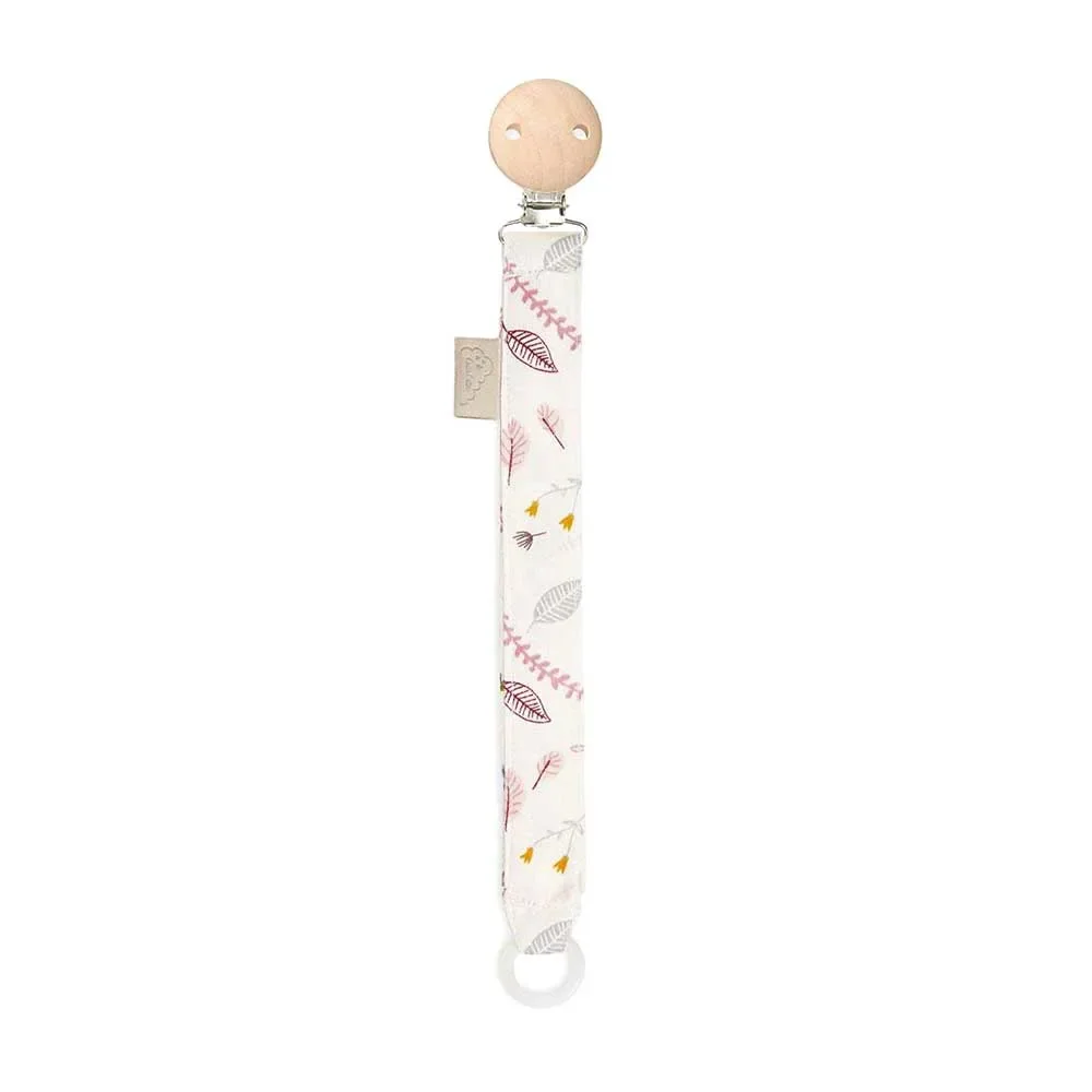 "Cam Cam Schnullerkette Blätter rosa image"