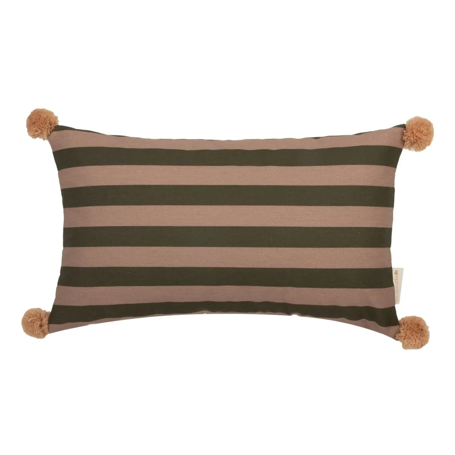 "Nobodinoz Rechteckiges Kissen Majestic, Farbe: GREEN TAUPE STRIPES image"