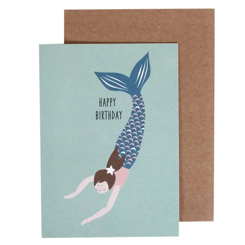 "Ava & Yves Glückwunsch Klappkarte Meerjungfrau image"