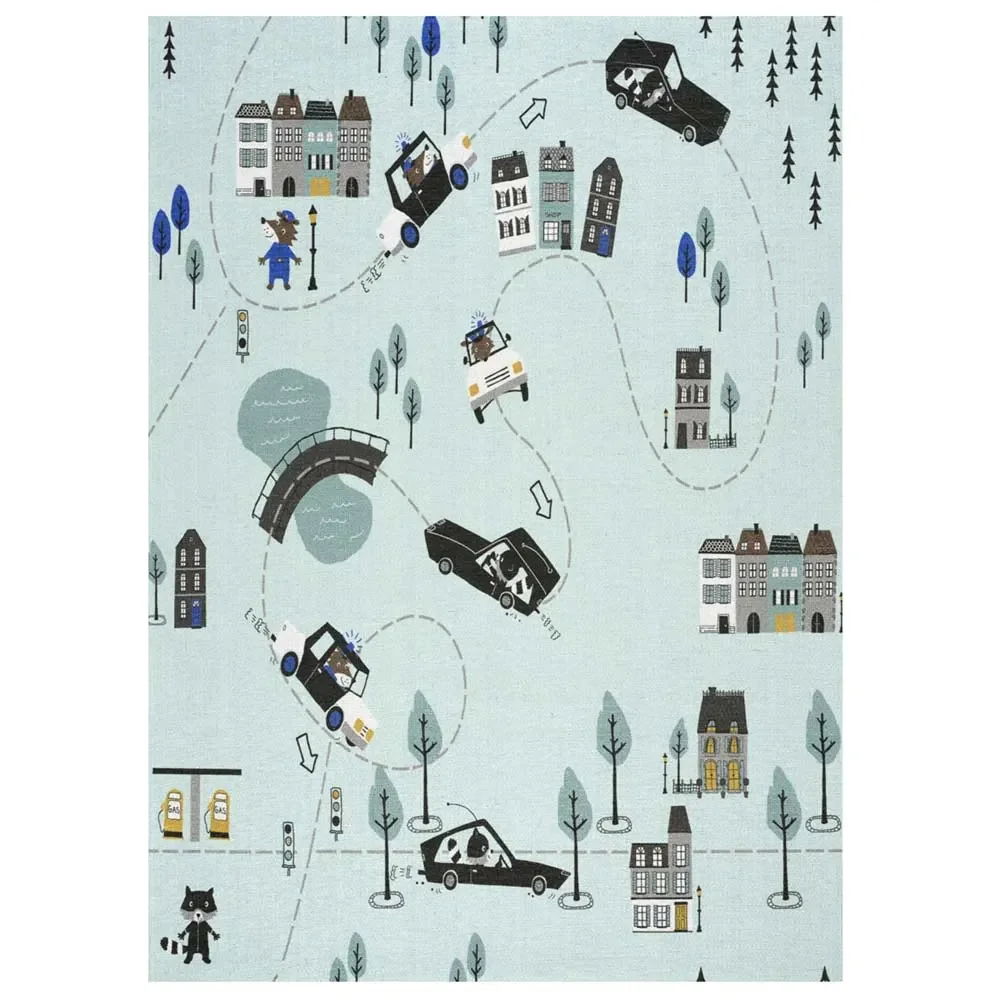 "Livone Kinderteppich waschbar Stadt & Autos, Teppichgrösse: 140 x 140 cm image"