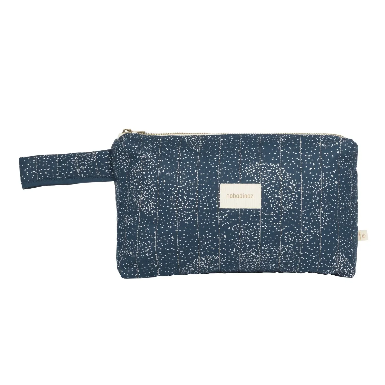 "Nobodinoz STORIES Kosmetiktasche, Kulturtasche, 30 x 18 x 7 cm, Farbe: Goldblase/ Nachtblau image"
