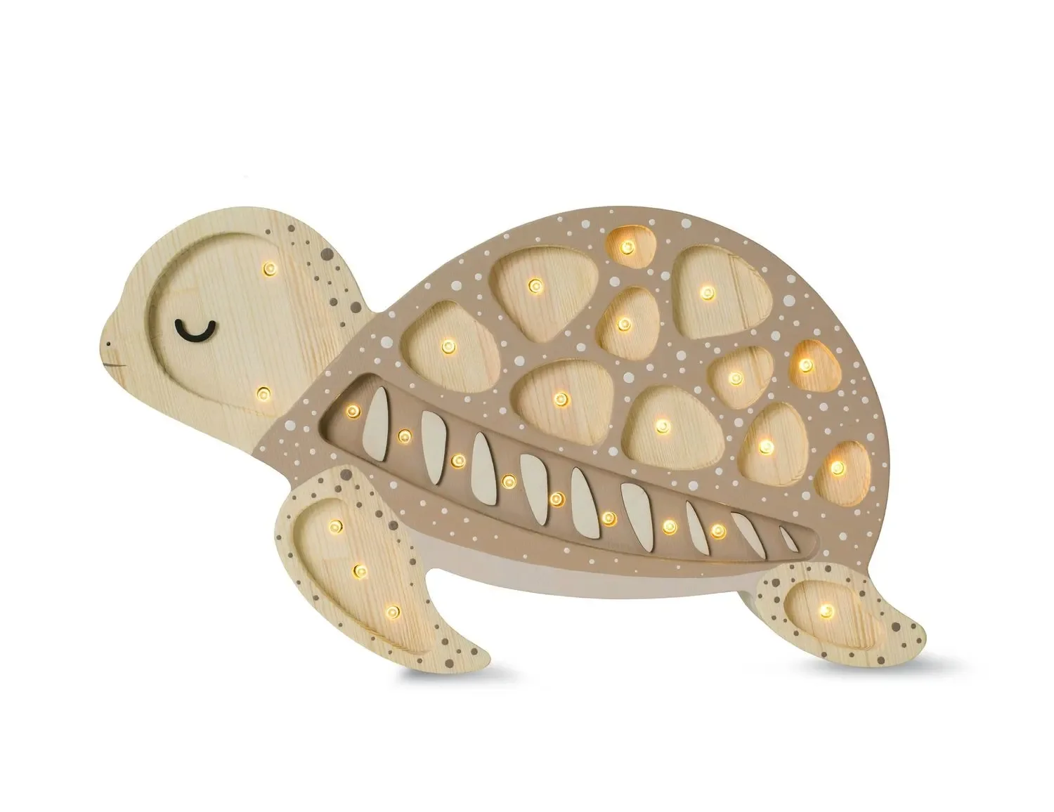 "Little Lights Nachtlicht Kinder, Nachtlampe Schildkröte - 100% Kiefernholz natur, Farbe: Sanddüne image"