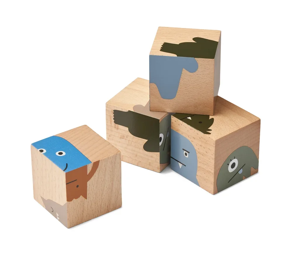 "Liewood Puzzle, Holz Puzzle, Holzwürfel - Aage, Farbe: Vehicle / Nature image"