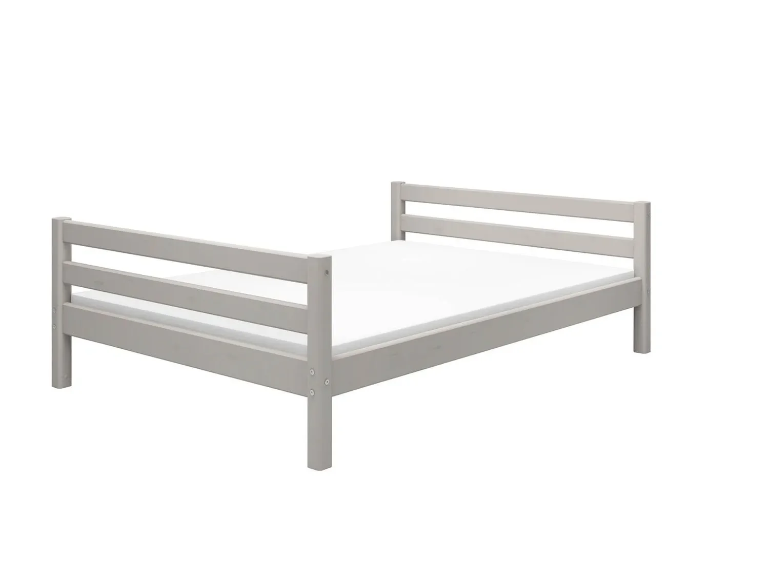 "FLEXA Jugendbett, Einzelbett - Classic, Massivholz Kiefer, 140x200 cm, Farbe: Grau gewaschene Kiefer image"