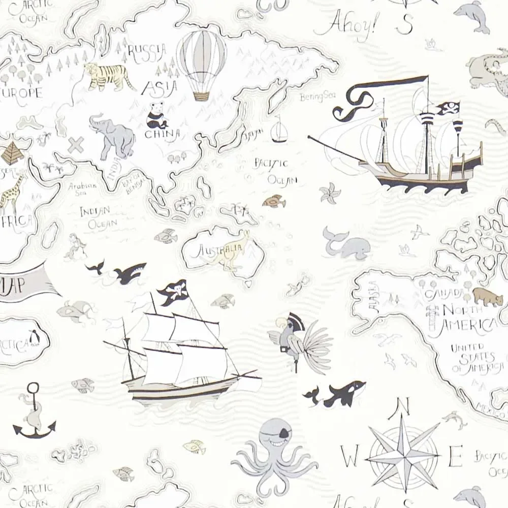 "Little Sanderson Abracazoo Tapete Weltkarte sand image"