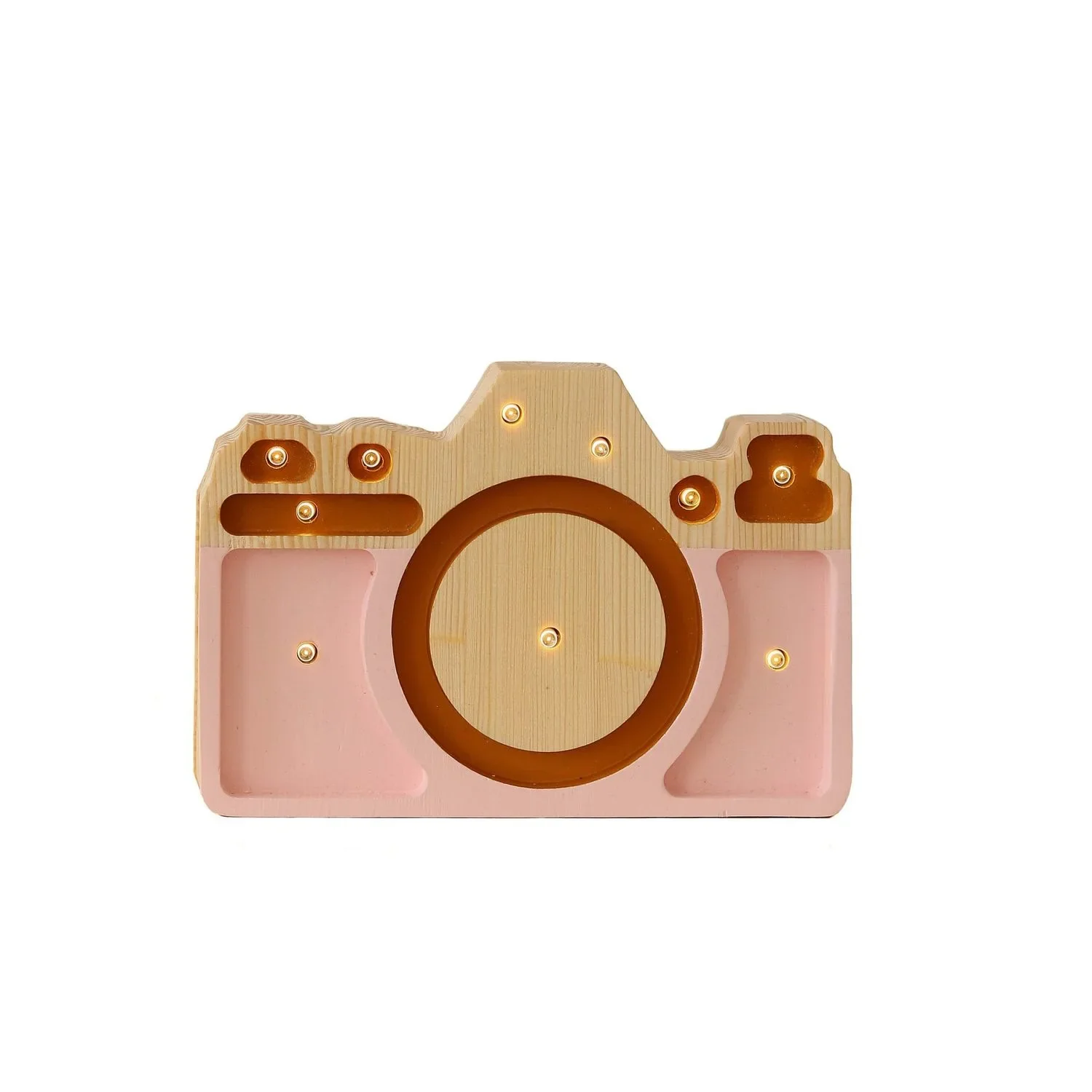 "Little Lights Nachtlicht Kinder, Nachtlampe Minikamera - 100% Kiefernholz natur, Farbe: Pastellrosa image"