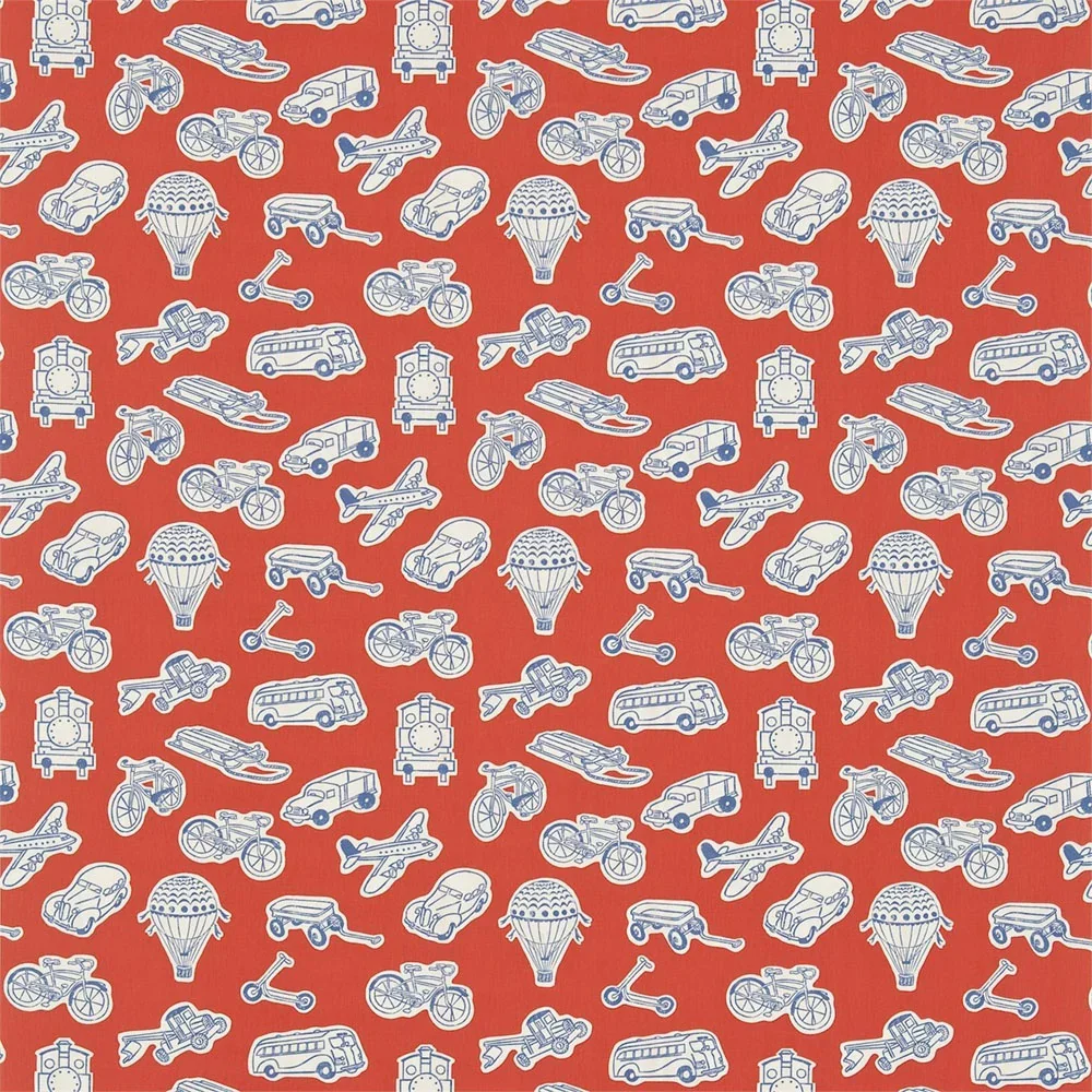 "Little Sanderson Abracazoo Motivstoff Ballons & Fahrzeuge rot blau image"