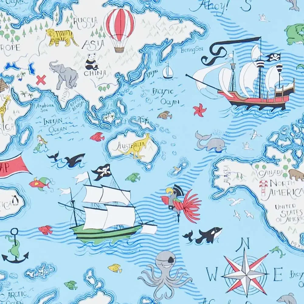"Little Sanderson Abracazoo Tapete Weltkarte blau image"