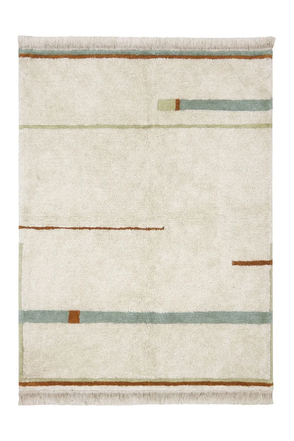 "Lorena Canals Waschbarer Teppich - Lanes Vintage Blue, Größe: 140 x 200 cm image"