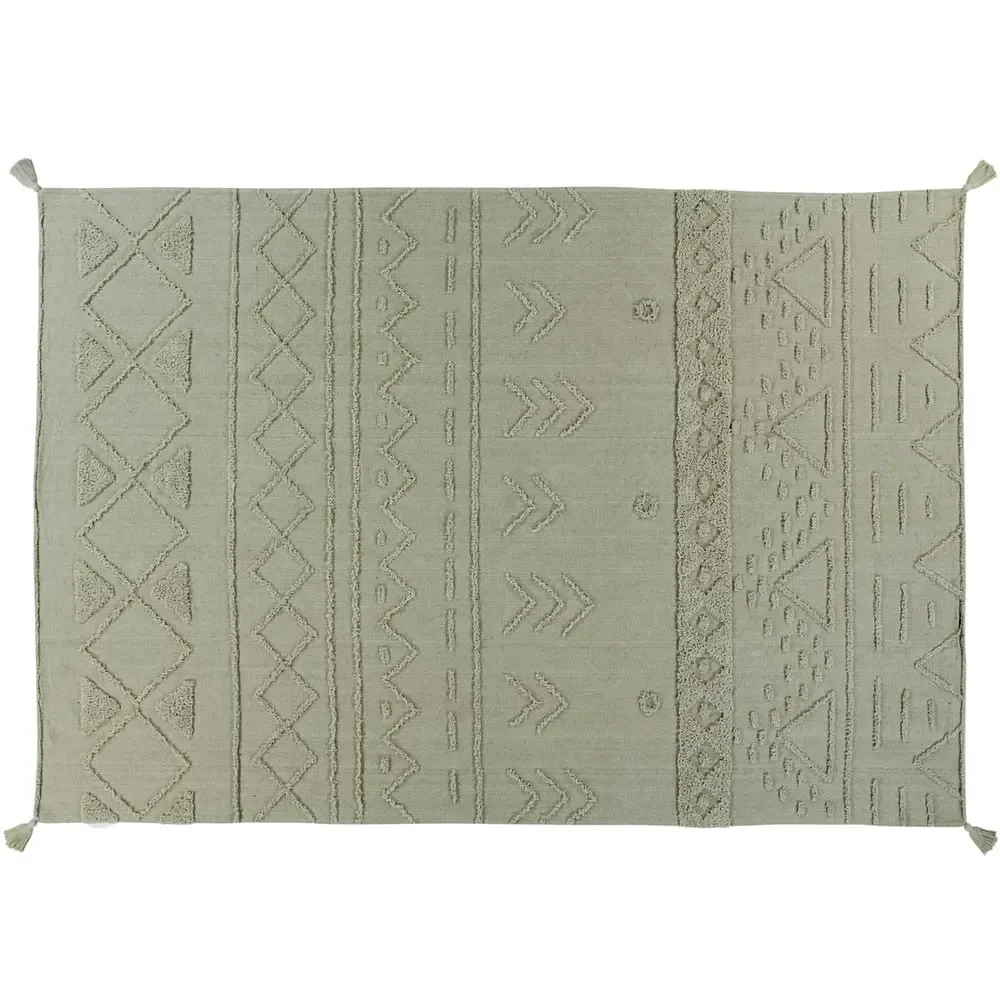 "Lorena Canals waschbarer Baumwollteppich "Tribu" oliv, Teppichgrösse: 140 x 200 cm image"