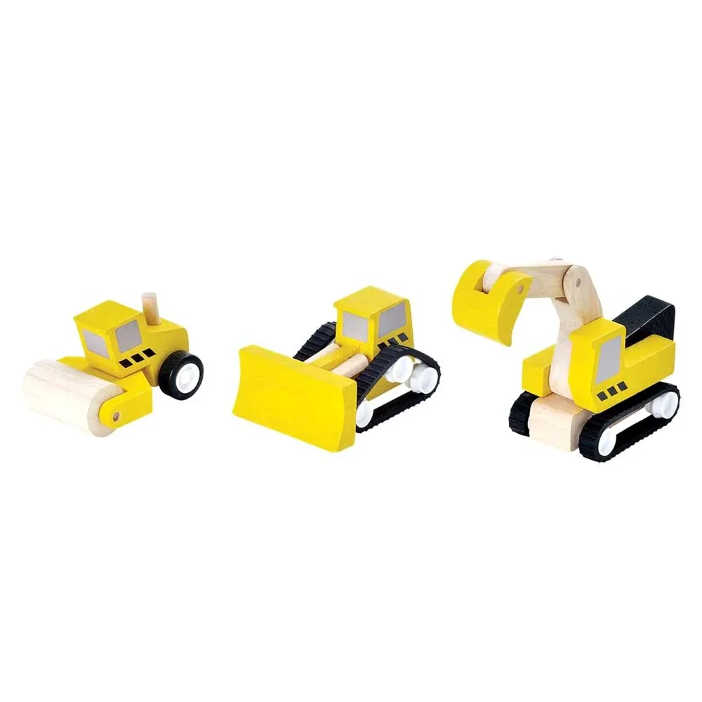 "Plan Toys Spielzeug Baufahrzeuge-Set  Holz image"