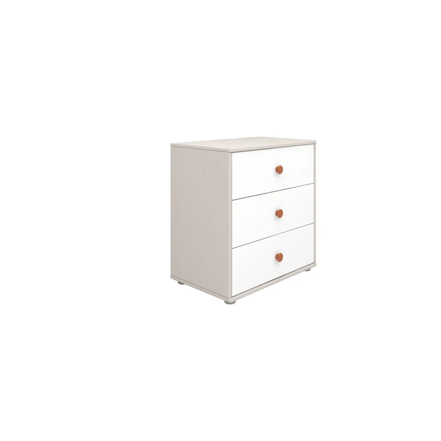"Flexa Kommode - Classic, mit 3 Schublade, 72x74,5 cm, Farbe: Grau gekalkt / Weiß / Rouge image"