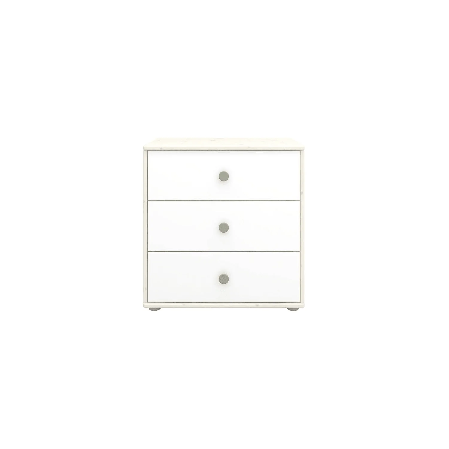 "Flexa Kommode - Classic, mit 3 Schublade, 72x74,5 cm, Farbe: Grau gekalkt / Weiß / Naturgrün image"