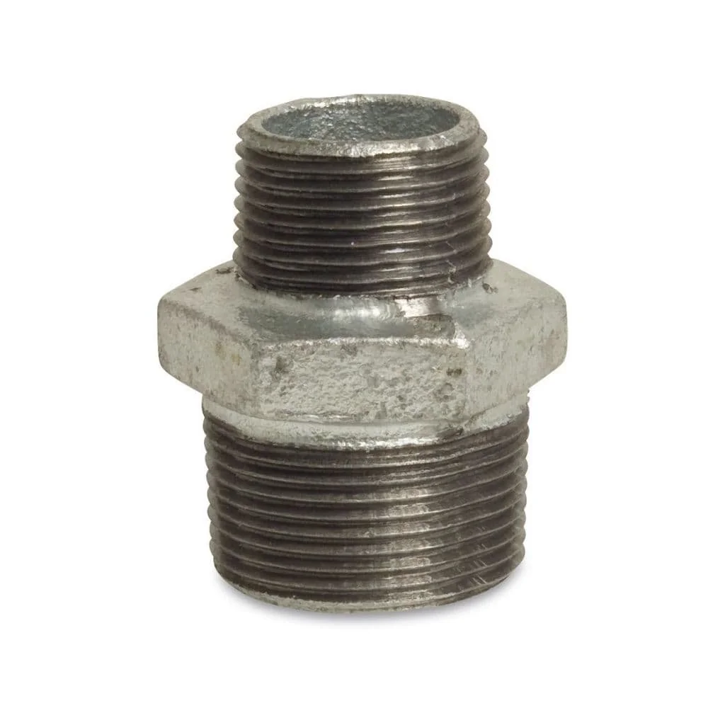 "Reduziernippel, Tempergussfitting, Gewindefitting, 1" AG x 3/4" AG verzinkt image"